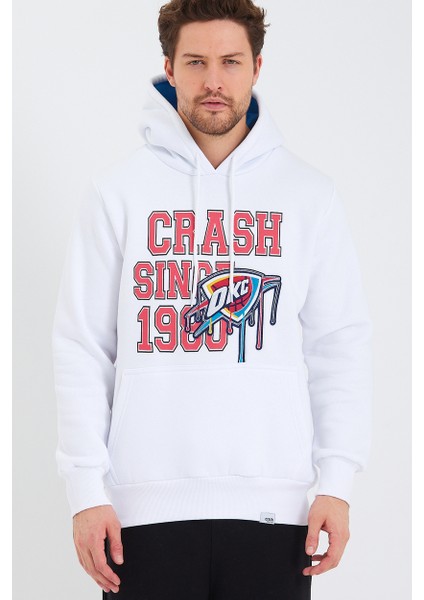 Amazing Crash  Kapüşonlu Kanguru Cepli Baskılı Sweatshirt