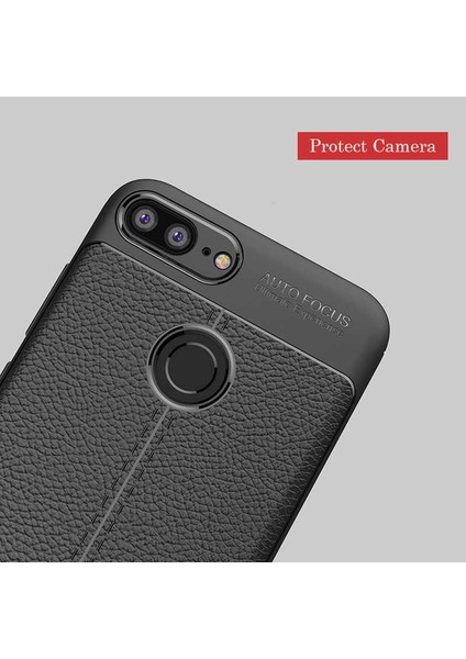 Huawei Honor 9 Lite Kılıf Kamera Korumalı Deri Görünümlü Silikon Kapak indirimleri
