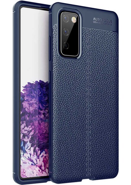 Galaxy S20 Fe Kılıf Kamera Korumalı Deri Görünümlü Silikon Kapak