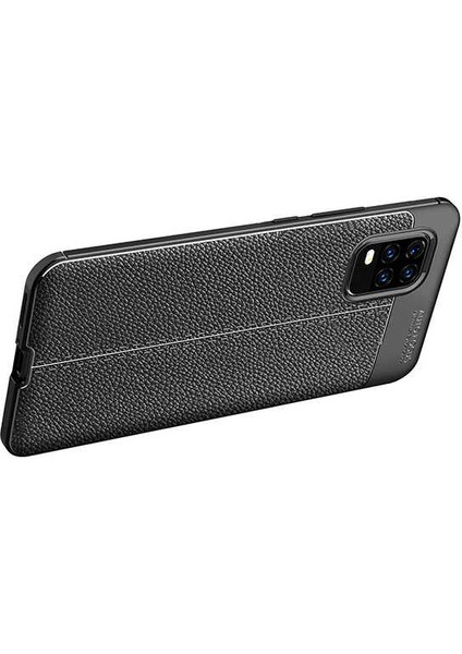 Xiaomi Mi 10 Lite Kılıf Kamera Korumalı Deri Görünümlü Silikon Kapak