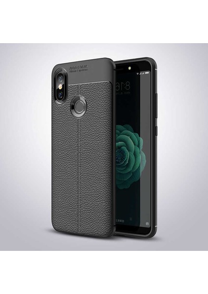 Xiaomi Mi 8 Se Kılıf Kamera Korumalı Deri Görünümlü Silikon Kapak