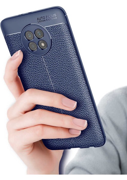 Xiaomi Redmi Note 9 5g Kılıf Kamera Korumalı Deri Görünümlü Silikon Kapak