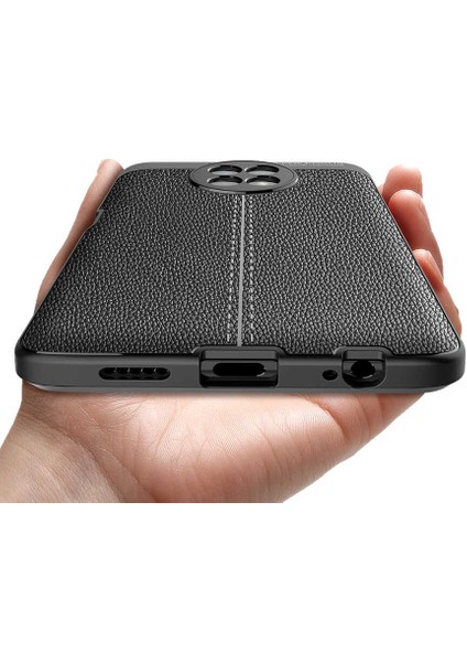 Xiaomi Redmi Note 9 5g Kılıf Kamera Korumalı Deri Görünümlü Silikon Kapak