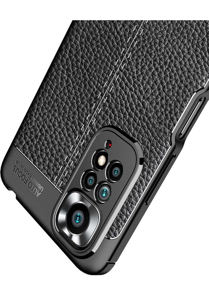 Xiaomi Redmi Note 11S Global Kılıf Kamera Korumalı Deri Görünümlü Silikon Kapak