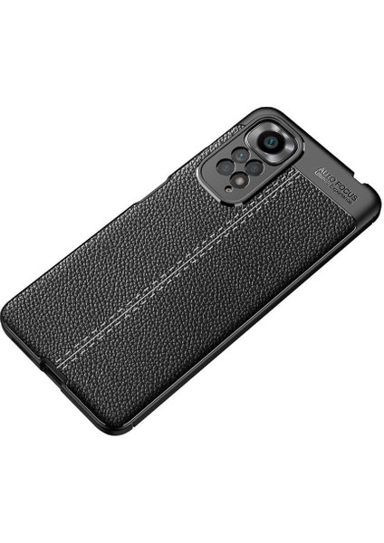 Xiaomi Redmi Note 11S Global Kılıf Kamera Korumalı Deri Görünümlü Silikon Kapak