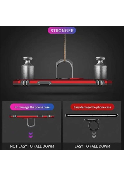 Apple iPhone 11 Pro Kılıf Metal Yüzüklü Tank Zırh Standlı Kılıf