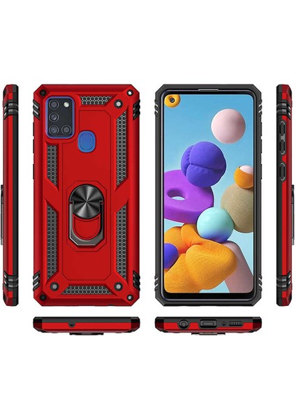 Galaxy A21S Kılıf Metal Yüzüklü Tank Zırh Standlı Kılıf fırsatları