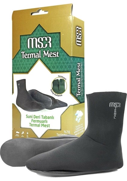 Mest - Suni Deri Tabanlı Fermuarlı Termal Mest - 43 Numara