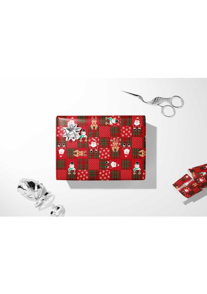 50 x 70 cm Kırmızı Ekose Yeni Yıl Yılbaşı Noel Temalı Hediye Paketleme Ambalaj Kağıdı (6’lı Paket) indirimleri