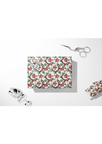 50 x 70 cm Yeni Yıl Yılbaşı Noel Temalı Hediye Paketleme Ambalaj Kağıdı (6’lı Paket)