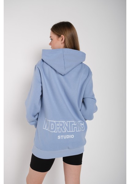 Kadın Mad For Nothing Baskılı Oversize Kapüşonlu Sweatshirt fiyatları