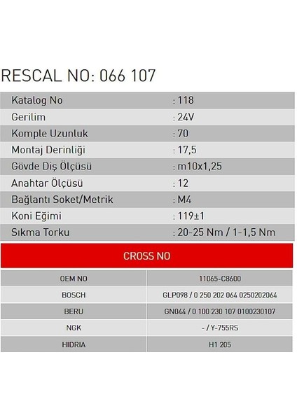 Isıtma Bujisi - Nissan - Infiniti fiyatları