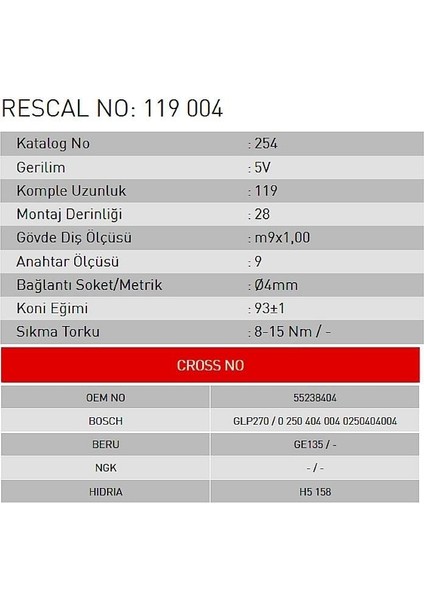 Isıtma Bujisi - Alfa Romeo - Fiat - Opel fiyatları