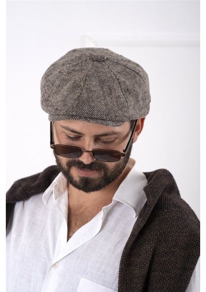 Kışlık Ingiliz Kasket Dökümlü Peaky Blinders Model Erkek Kasket