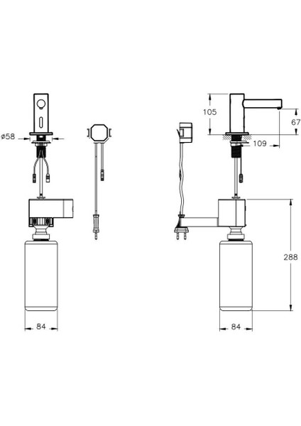 Origin A44699 Temassız Kısa Sıvı Sabunluk, Tezgah Üzeri, Elektrikli, Krom fırsatları