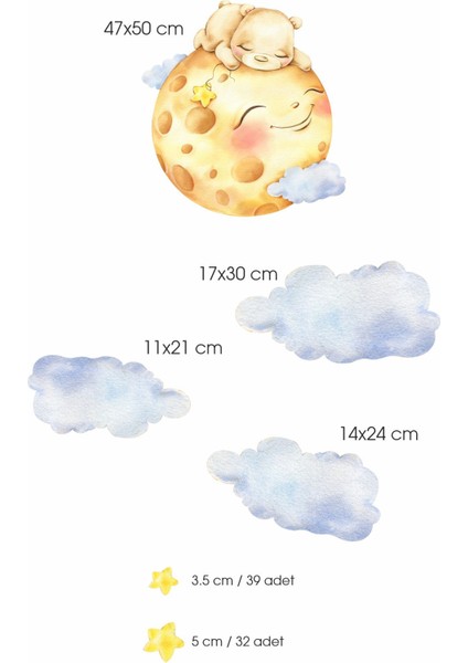 Ayda Ki Ayıcık Çocuk Odası Stickerı modelleri