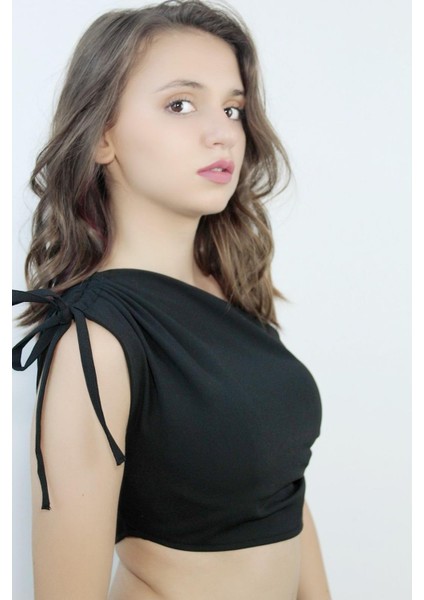 Tek Omuz Büzgülü Crop Top, Tasarım, Hediye, Büyük Beden fiyatları