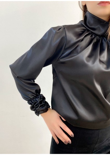 Siyah Saten Bluz, Tasarım, Hediye, Büyük Beden, Tesettür fiyatları
