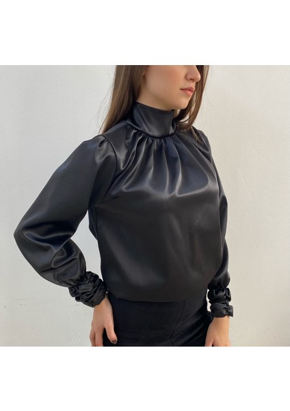 Siyah Saten Bluz, Tasarım, Hediye, Büyük Beden, Tesettür modelleri