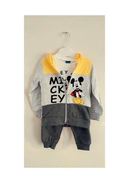 Mickey Mouse 3'lü Takım Alt Üst Kapşonlu Ceket fiyatları