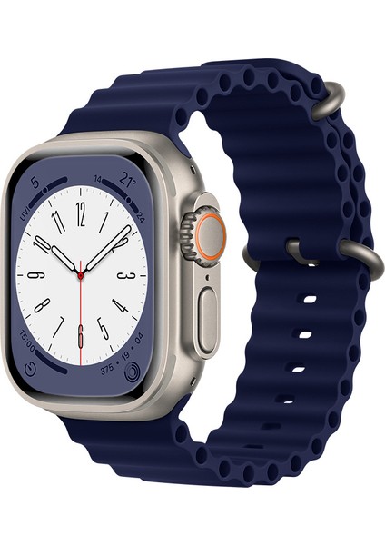 Apple Watch 8 45MM Uyumlu Kordon Ocean Band Silikon Kayış Kordon