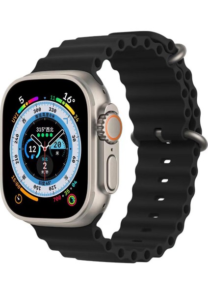 Apple Watch 8 45MM Uyumlu Kordon Ocean Band Silikon Kayış Kordon