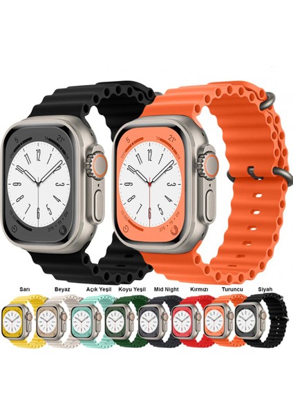 Apple Watch 8 45MM Uyumlu Kordon Ocean Band Silikon Kayış Kordon modelleri