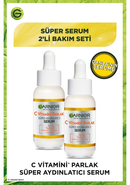 2'li Garnier C Vitamini Parlak Süper Aydınlatıcı Serum Seti