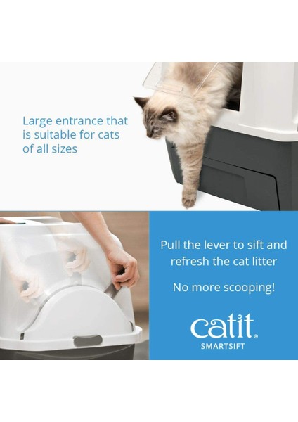 Smart Sift Otomatik Kedi Tuvalet Kabı, Gri/beyaz, 66 x 48 x 63 cm fiyatları