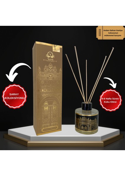 Nazen Istanbul Saray Koleksiyonu Amber - Safran - Vanilya Dekoratif 120 ml Bambu Çubuklu Oda Kokusu