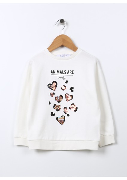 Sweatshirt, 4 Yaş, Ekru