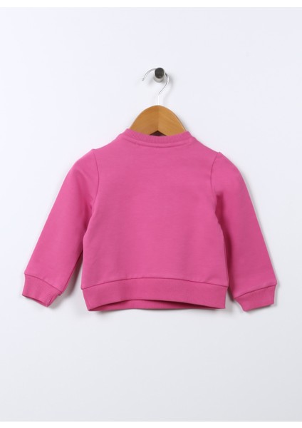 Baskılı Bebek Koyu Pembe Sweatshirt 22FWG-52