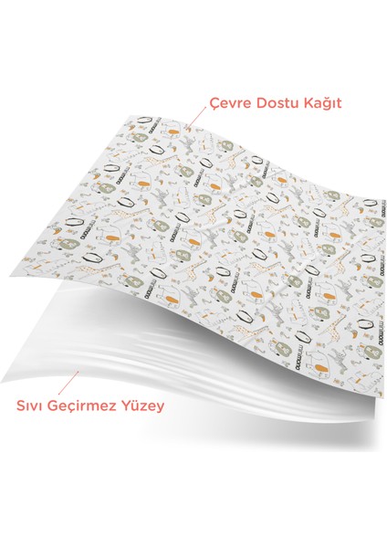 Mama Sandalyesi Altı ve Aktivite Örtüsü -Kullan At Ek Gıda Örtüsü - 100x120 cm - 3'lü Paket 30 Adet