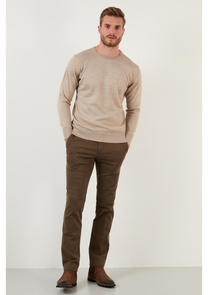 Yünlü Slim Fit Bisiklet Yaka Triko Kazak Erkek Kazak 518BISIKLET modelleri