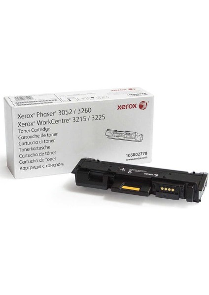 106R02778 Siyah Orijinal Toner Kartuşu 3000 Sayfa,xerox Phaser 3052/3260-WC3215/3225