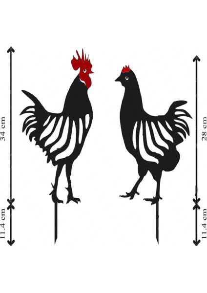 Metal Horoz ve Tavuk Bahçe Süsü, Bahçe Dekoru