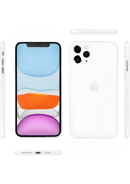 Apple iPhone 11 Pro Mat Kılıf, Pürüzsüz Sararmaz Ultra Ince