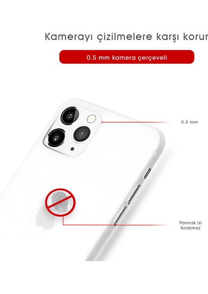 Apple iPhone 11 Pro Mat Kılıf, Pürüzsüz Sararmaz Ultra Ince