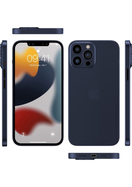 Apple iPhone 13 Pro Max Mat Kılıf, Pürüzsüz Sararmaz Ultra Ince