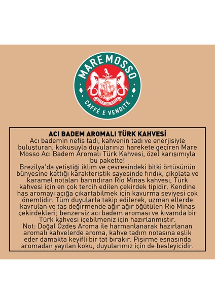 Mare Mosso Acı Badem Aromalı Türk Kahvesi 250 Gr