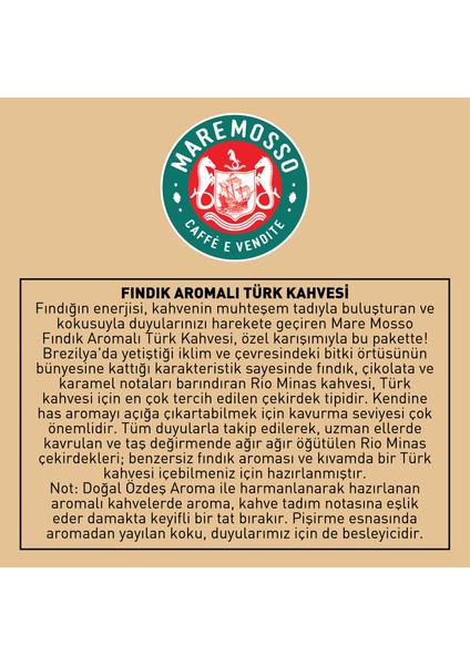 Mare Mosso Fındık Aromalı Türk Kahvesi 250 Gr