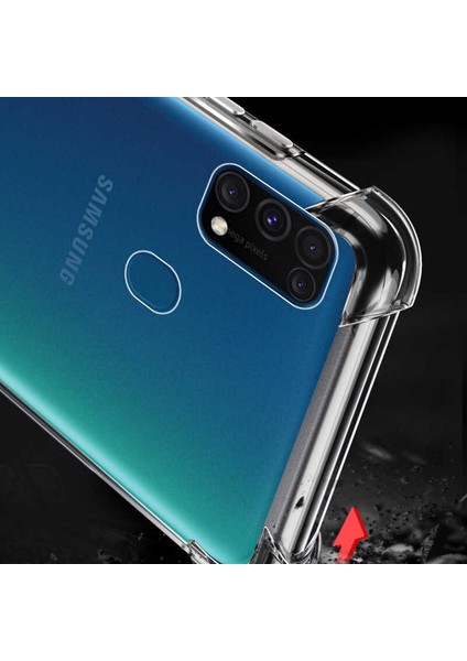 Kip GSM Samsung Galaxy M31 Şeffaf Kamera Korumalı Darbe Emici Telefon Kılıfı