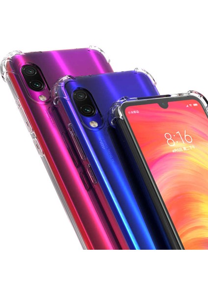 Xiaomi Redmi Note 7 Şeffaf Kamera Korumalı Darbe Emici Telefon Kılıfı