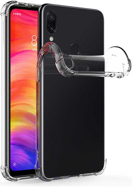 Xiaomi Redmi Note 7 Şeffaf Kamera Korumalı Darbe Emici Telefon Kılıfı