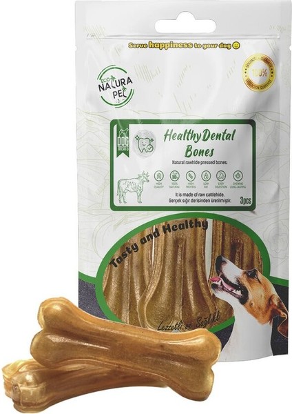 Eco Natura Pet Healty Dental Bones Natural Pres Kemik 13CM 3lü 180GR