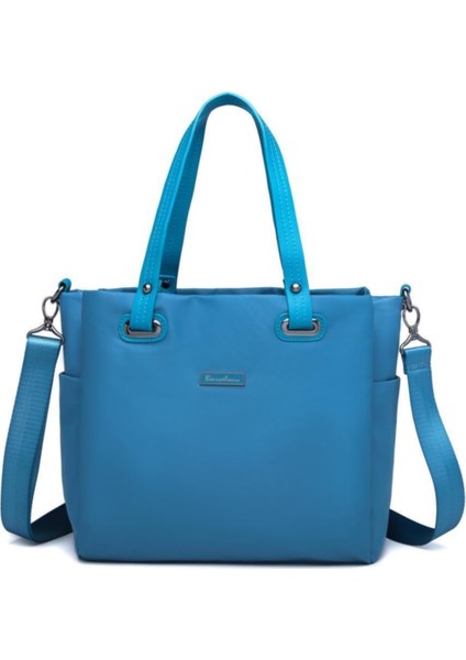 Saten Kumaş Kadın Omuz Kol Çantası 2122 Mavi