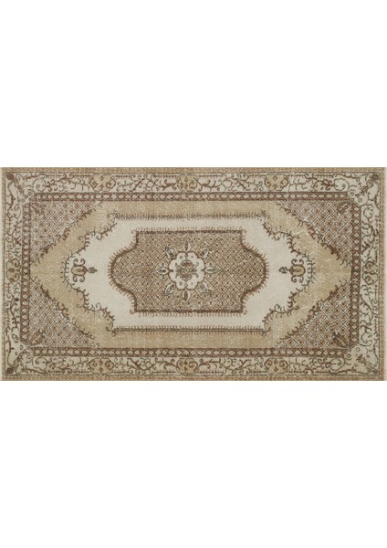 Gerçek El Dokuma Eskıtme Vintage Halı 110 X 198 Cm 9575