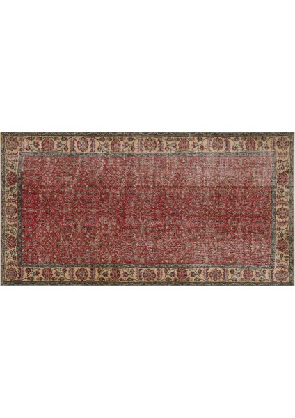 Özel Vintage El Dokuma Eskıtme Halı 114 X 212 Cm 9581