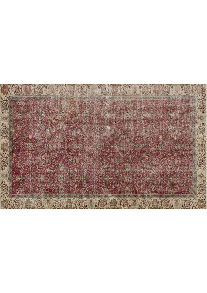 Gerçek El Dokuma Eskıtme Vintage Halı 144 X 235 Cm 9591