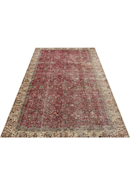 Gerçek El Dokuma Eskıtme Vintage Halı 144 X 235 Cm 9591